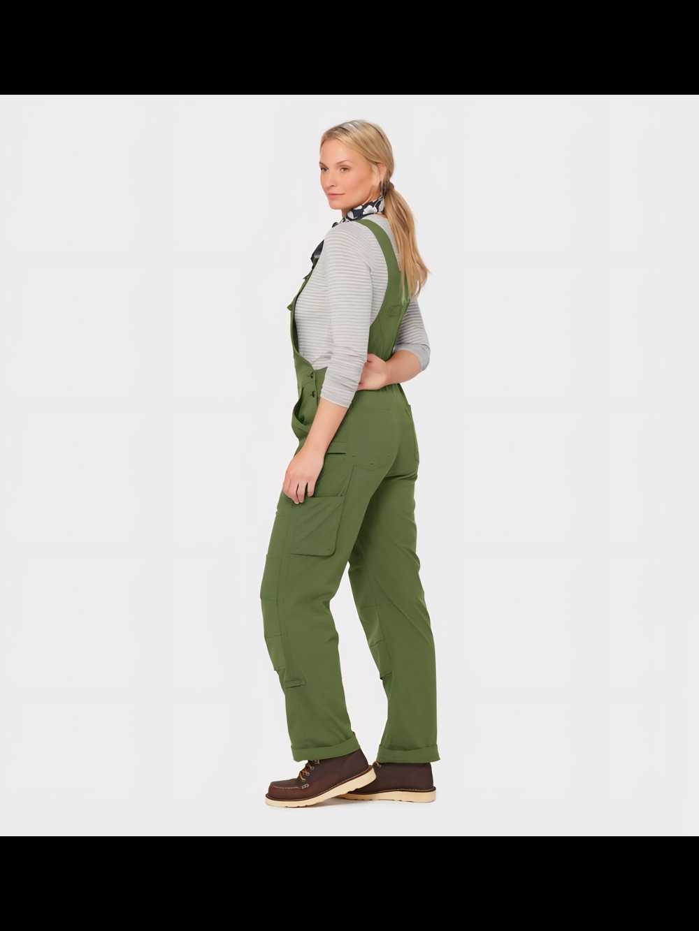 Duluth Trading Co Olive Green Women's Utility Overalls - Picture 2 of 4